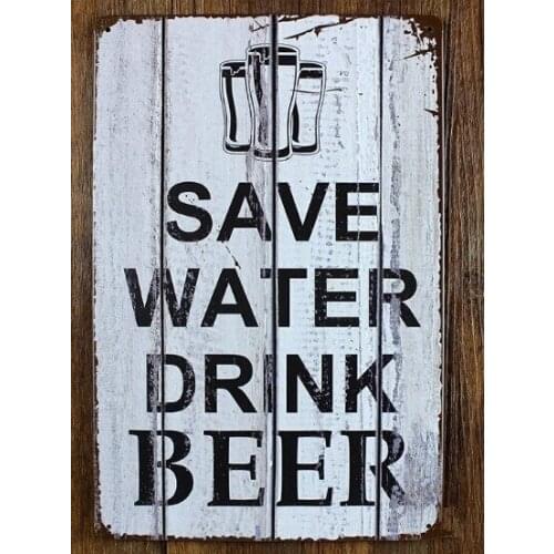 Save Water Drink Beer Guinness Vintage Wall Tin Sign Bar Pub Plaque Sign