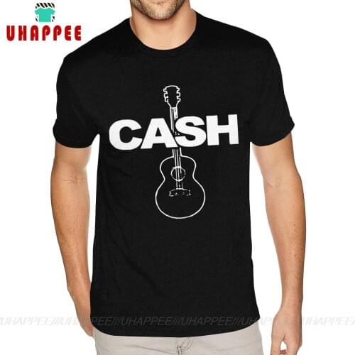 Personalized Johnny Cash Tee Shirts Short Sleeve O-Neck Cotton Men Big Size Black T Shirts