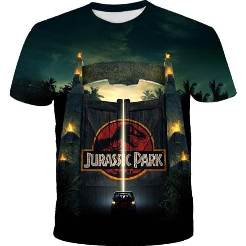 Black Casual mens tshirt 3D Print Dino T shirt Jurassic Park harajuku Short sleeve summer Couple T-shirt Hipster cool shirt top