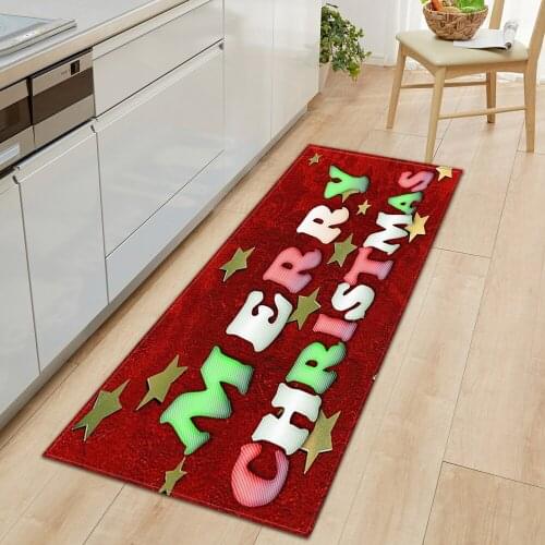 Kitchen Carpet Entrance Doormat Bath Children Bedroom Decoration Rugs Christmas Pattern Home Hallway Balcony Floor Anti-Slip Mat