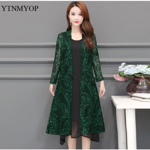 Summer Hollow Out Long Coat Women Fashion Open Stitch Spring Jackets Outerwear High Street Ladies Clothing Beach Style YTNMYOP