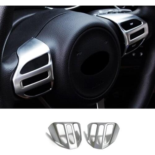ABS Matte For KIA RIO K2 2017 2018 accessories Car Steering Wheel Switch Cover Interior Frame Button Auto Cover Car styling 2PCS