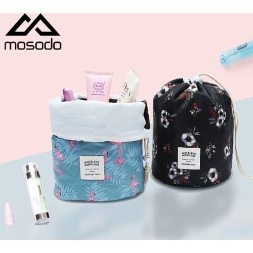 Mosodo Cosmetic Bag Fashion Round Waterproof Travel Makeup String Storage Bag Female Ladies Box