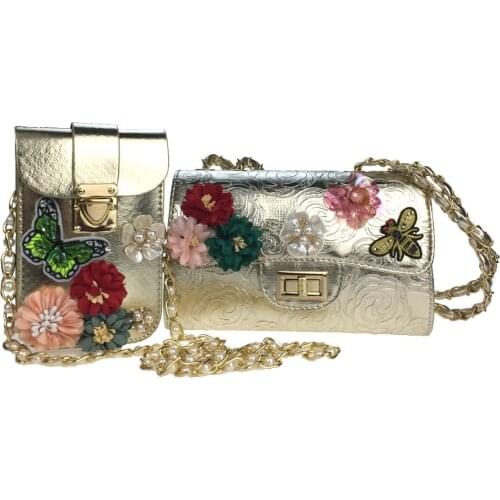 Women Bag Sets Poly urethane Casual Office & Career FlapRhinestone Appliques Pearl Detailing Bead Sequined Floral Shoulder bag
