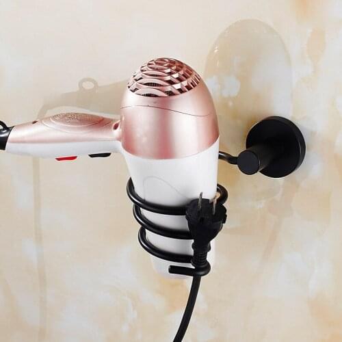 Wall Mounted Hair Dryer Holder Stainless Steel Hair Dryer Stand Hotel Bathroom Shelf Storage Hairdryer Rack Holder Hanger
