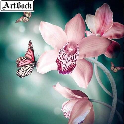 New 5d diy diamond painting pink flowers full square 3d diamond embroidered crystal mosaic home decor kit