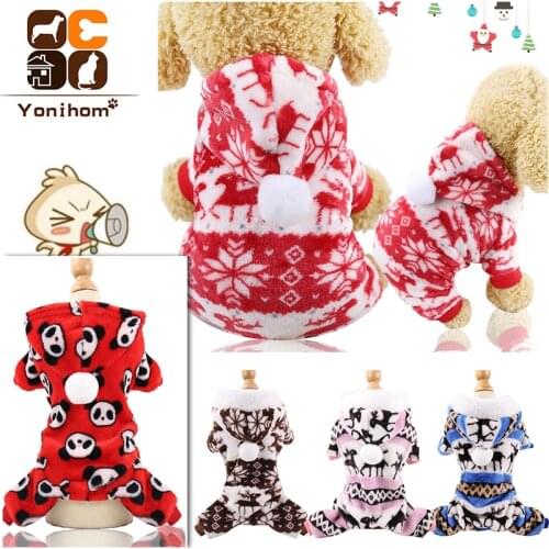 Dog Clothes Christmas Pet Clothes Winter Warm Cartoon Fashion Pet Dog Clothes Winter Soft Dog Clothes French Bulldog Pet Clothes