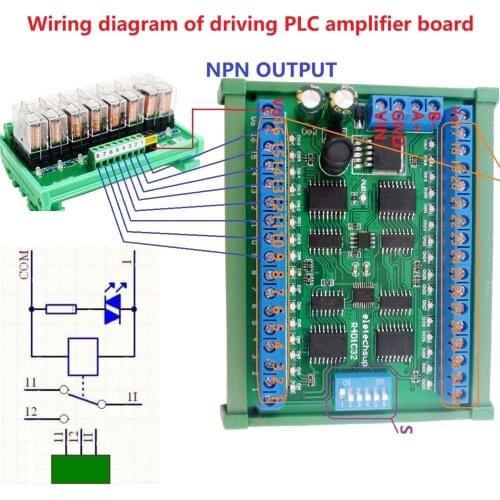 2x DC 6.5-30V 32ch Modbus RTU RS485 PLC IO expansion Board ULN2803A Darlington Transistor Relay LED driver Module