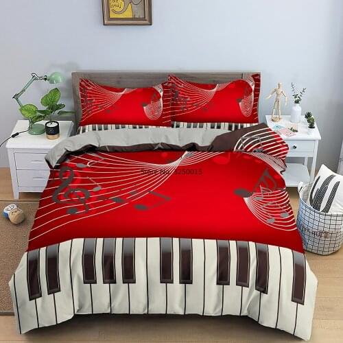 Musical Elements Bedding Duvet Cover pillowcase Guitar Full Queen King Size for Kids Bedroom Comforter Cover Bedding Bedclothes
