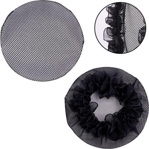 Q1QA 10Pcs Small Hole Black Elastic Mesh Snood Hair Net Invisible Bun Cover for Women Girls Ballet Dance Skating Gymnastics Hair