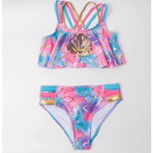 Multi Style Kids Bikini Set Fish Scales Girls Swimwear Swimsuit Summer Girl Bikinis 2021 Children Biquini Infantil Bathing Suit