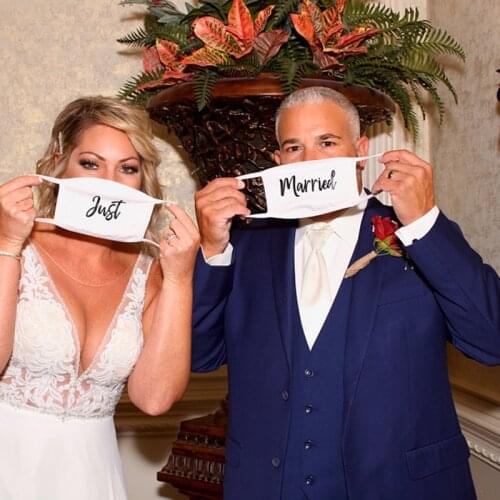 Romantic Just Married mask Wedding Newlywed Bride Groom mr mrs decoration Honeymoon bridal shower travel gift present Photo prop