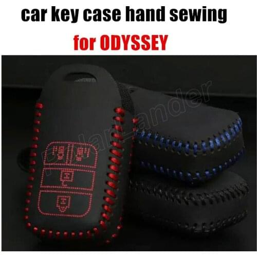 Only Red case fit for HONDA ODYSSEY car key case car styling genuine quality leather car key cloth Hand sewing car key cover