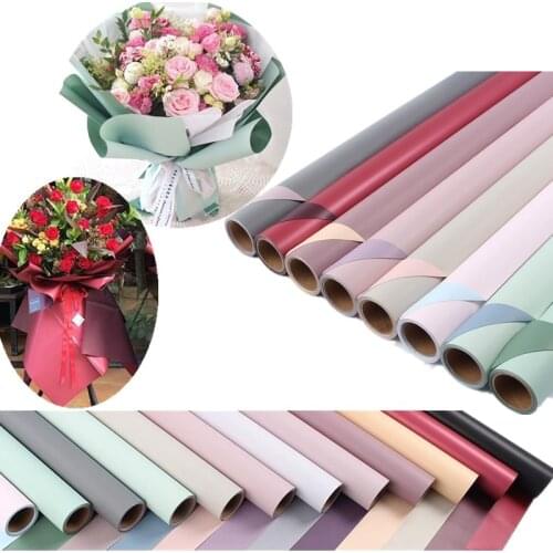 60cm*10m/ Roll Candy Color Flower Wrapping Paper Rose Wedding Christmas Decoration Paper Bouquet Packaging Material