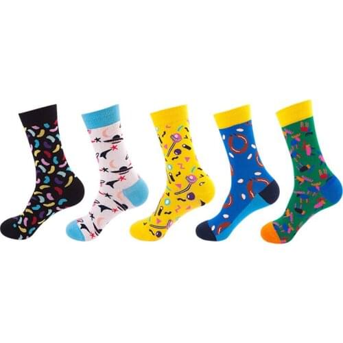 Spring and Autumn Socks Womens Colorful Funny Socks Cotton Socks Breathable Woman Socks Cute Color Woman Sox EU Size 35-43