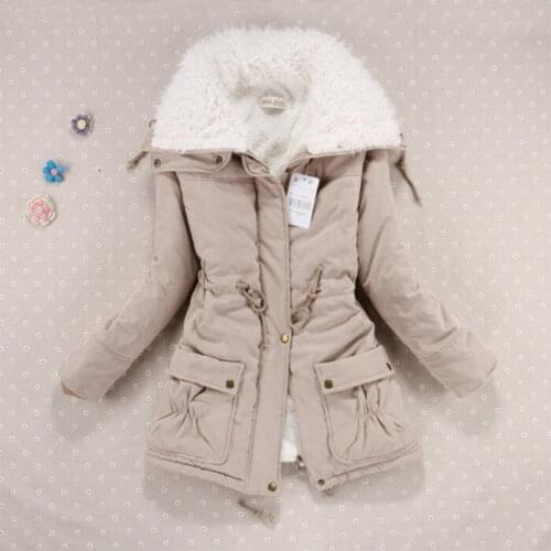 2021 winter new sweet candy color waist tie cotton coat big lapel cotton coat padded jacket women