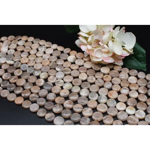 15-18x5mm AAAAA Natural Smooth Moonstone Pie shape stone Beads For DIY necklace bracelet jewelry 15 "free delivery