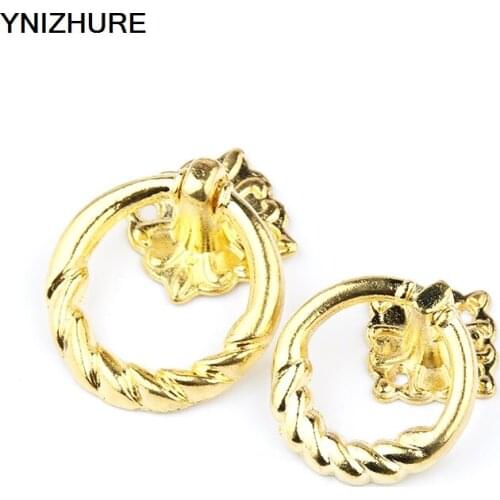 20PCS 31mm/36mm Antique metal flower rings small handle drawer cabinet door gift box antique wooden jewelry box decoration B274