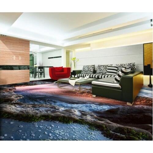 Floor 3d wallpaper Wave 3D Floor pvc floor wallpaper 3d bathroom wallpaper waterproof Home Decoration waterproof floor