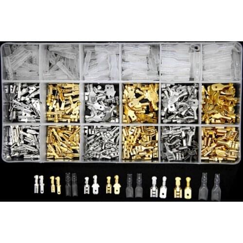 540Pcs/Set Insulated Electrical Wire Crimp Terminals 2.8/4.8/6.3mm Spade Connectors Assortment Kit with Box