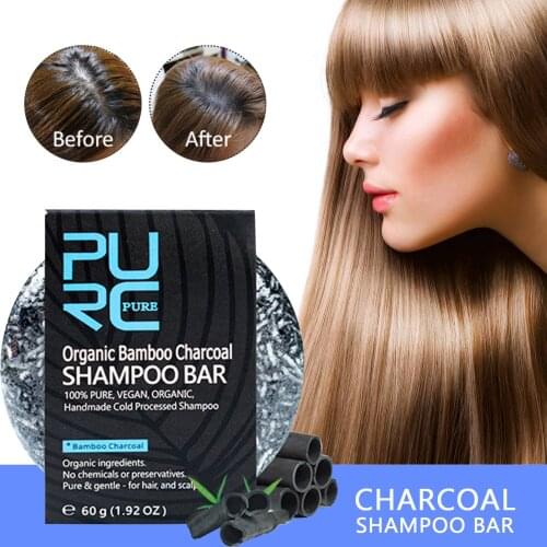 60g Gray White Hair Color Dye Treatment Bamboo Charcoal Clean Detox Soap Bar Black Hair Shampoo Shiny Hair & Scalp Treatment