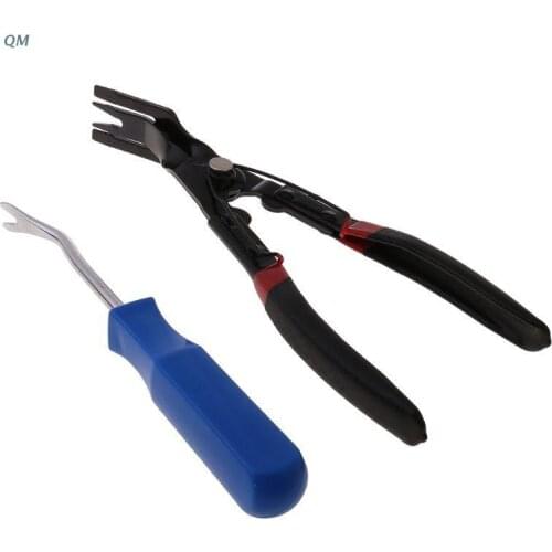Car Door Card Panel Trim Upholstery Remover+Clip Removal Pliers Pry Tool Set 13MF
