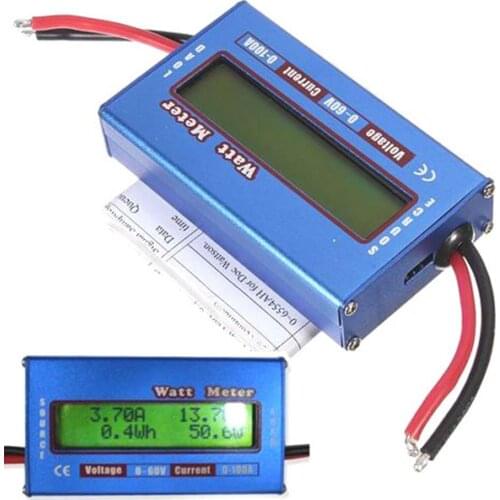 100A 60V DC Digital Wattmeter Watt Meter Power Meter Balance Voltage Battery Checker