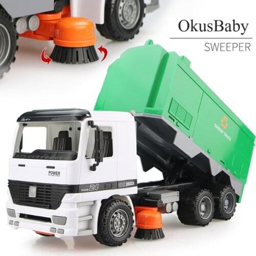 1:22 Music And Lights Large Size Children Simulation Inertia Sweeper Truck Sanitation Car Vehicle Toy Kid Toys