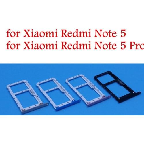 For Xiaomi Redmi Note 5 Pro/ Note 5 Card Tray Holder SIM Micro SD Card TF Card Slot Adapter Holder Note 5 Repair Spare Parts