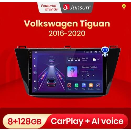 Junsun V1 Android 10.0 DSP CarPlay Car Radio Multimedia Video Player Auto Stereo GPS For VW Tiguan R line 2016 - 2020 2 din dvd
