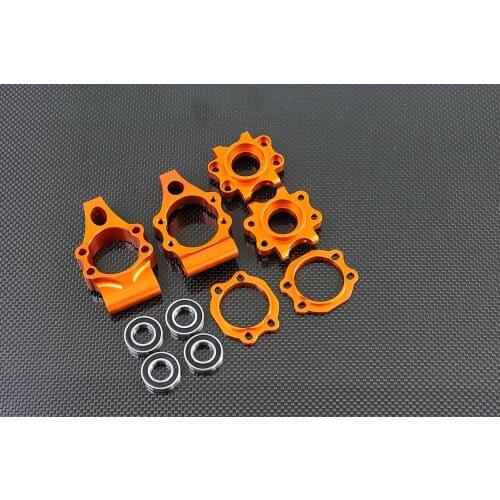 GTBracing Alloy Rear C Hub Carrier Set 2 Toe for hpi km rv baja 5 b ss 5 t sc (silver and orange)