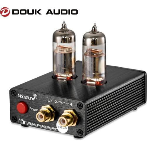Douk Audio T2 Mini MM Vacuum Tube Phono Stage Best Preamp for Record Player Turntable Amplifier