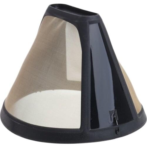 Reusable Coffee Filter 10-12 Cup Cone-Style Maker Machine Gold Mesh Handle Tool