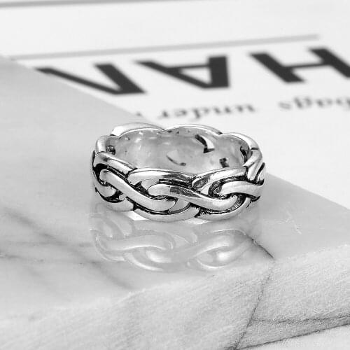 Fashion Jewelry Antique Silver color Gothic Punk Stripe Buddha Ring High Quality Factory Wholesale Women Men Accessories