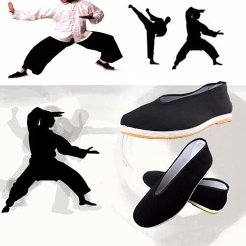 Mens Traditional Chinese Kung Fu Cotton Cloth Tai-chi Old Beijing Casual Shoes Unisex Art Wing Chun Karate training accessories