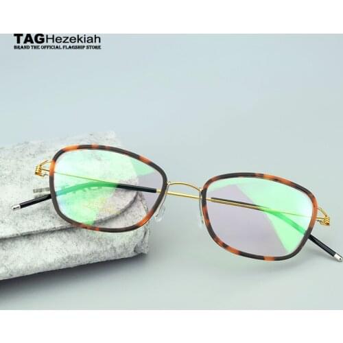2019 Titanium TAG Brand eyeglasses Retro frame prescription eyewear frames Reading oculos de grau nerd men women prescription