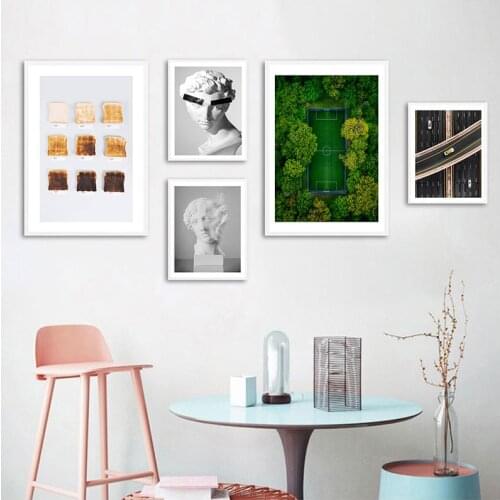 Wall Art Picture Head sculpture Statue Abstract Poster Nordic Canvas Print Painting Contemporary Living Room Decoration