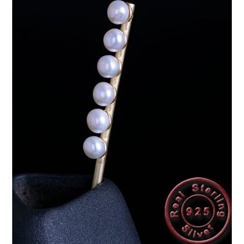 Amxiu Handmade 925 Sterling Silver Hair Sticks White Freshwater Pearls Hairpins Long Hair Jewelry For Women Girls Wedding Bijoux