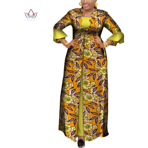 Vestidos African Dresses for Women Dashiki Elegant Party Dress Plus Size Srapless Traditional African Clothing WY3880