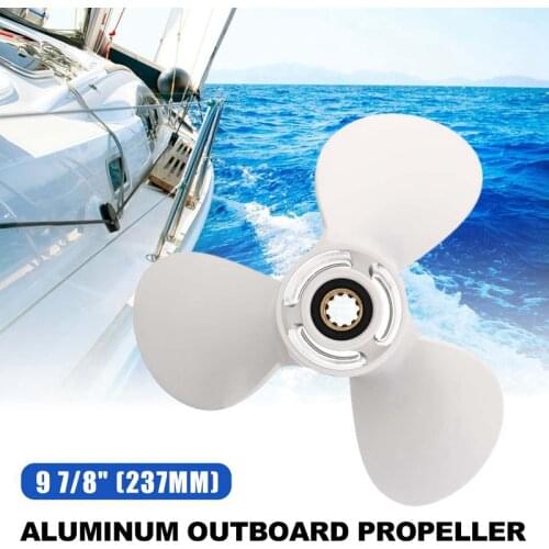 Marine Engine Outboard Propeller 664-45947-01-El 9 7/8 X 11 1/4 for Yamaha 20-30Hp Aluminum Alloy 3 Blade Black 10 Spline Tooth