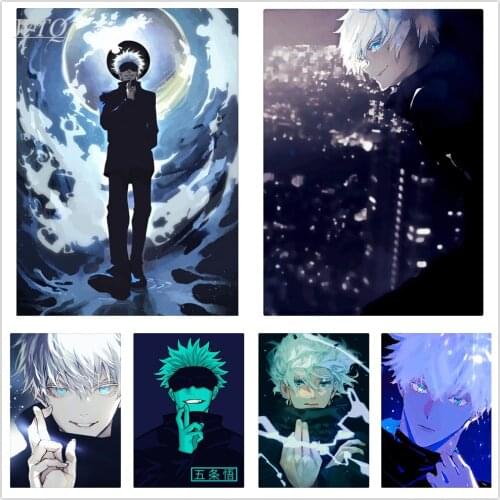 Gojo Satoru/Real Man Jujutsu Kaisen Poster Wall Poster Canvas Painting Wall Decor Anime Posters Wall Art Picture Home Decoration