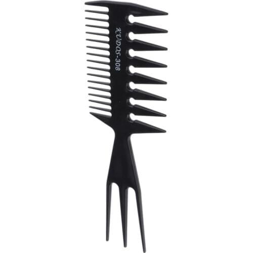 Professional Salon Black Plastic Lift Teasing Combs Wide Tooth 3 in 1 Teasing
