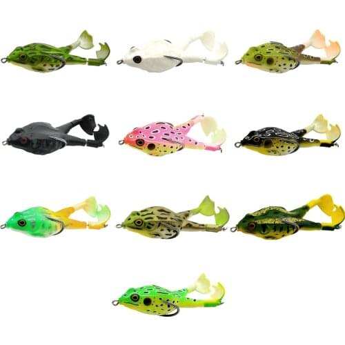 Lifelike Double Propellers Frogs Soft Bait Fishing Lures Spinner Sinking Bass Bait Frog Double Hook Fishing Gear 10 Colors