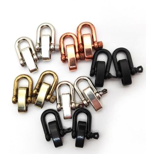 2pcs High quality Alloy Adjustable Small U Shape Anchor Shackle Outdoor Survival Rope Paracord Bracelet Buckle For Outdoor Sport