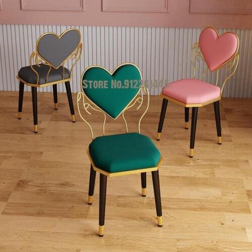 Modern Minimalist Dressing Stool Girl Bedroom Makeup Chair Light Luxury Manicure Back Living Room Nordic Love Net Red Chair