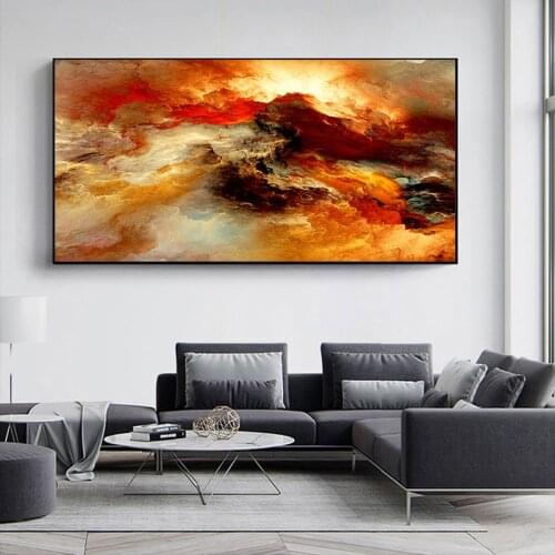 Abstract Fire Cloud Wall Art Print Poster Picture Modern Popular Landscape Art Print Picture Home Living Room Decoration Poster