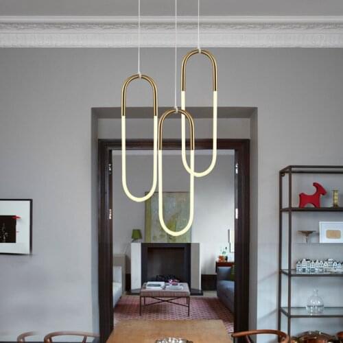 Nordic Ring Restaurant LED Pendant Light Dining Room Kitchen Bedside Hanging Light Creative Shop Island Cafe Bar Pendant Lamps