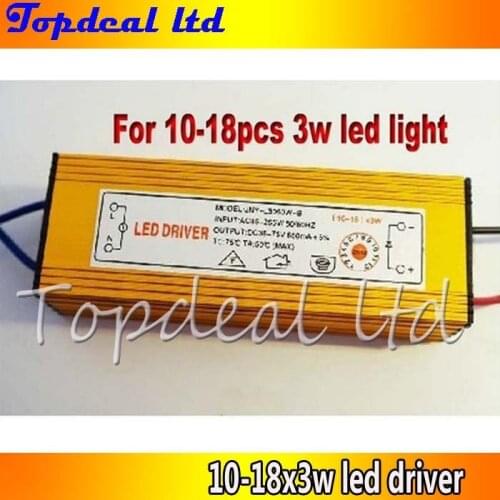 5pcs IP66 Waterproof Constant Current Driver for 10-18pcs 3W High Power LED AC85-265V to DC36-75V 680mA