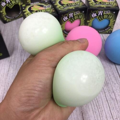 1pc Fidget Toys Luminous Elastic Stress Relief Balls Tear-resistant Soft Squeeze Toys For Children And Adults Toys Color Random