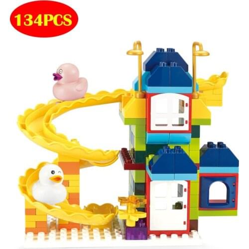 134Pcs Diy Happy Jumping Duck Compatible Set Building Blocks Bricks Educational Toys Christmas Gift for Baby Children Gifts